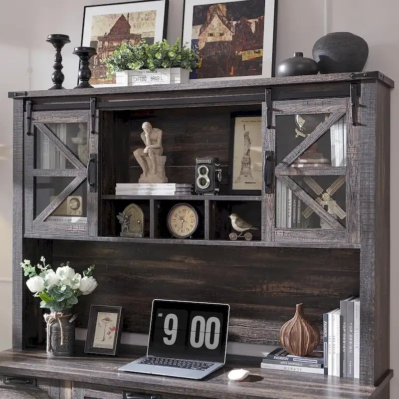 42" Farmhouse Desk Hutch