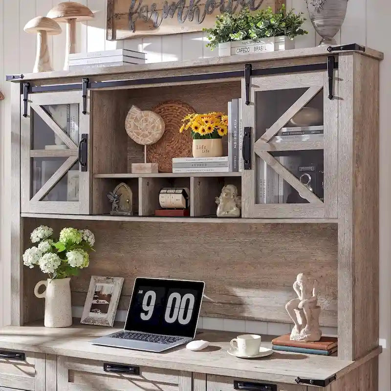 42" Farmhouse Desk Hutch