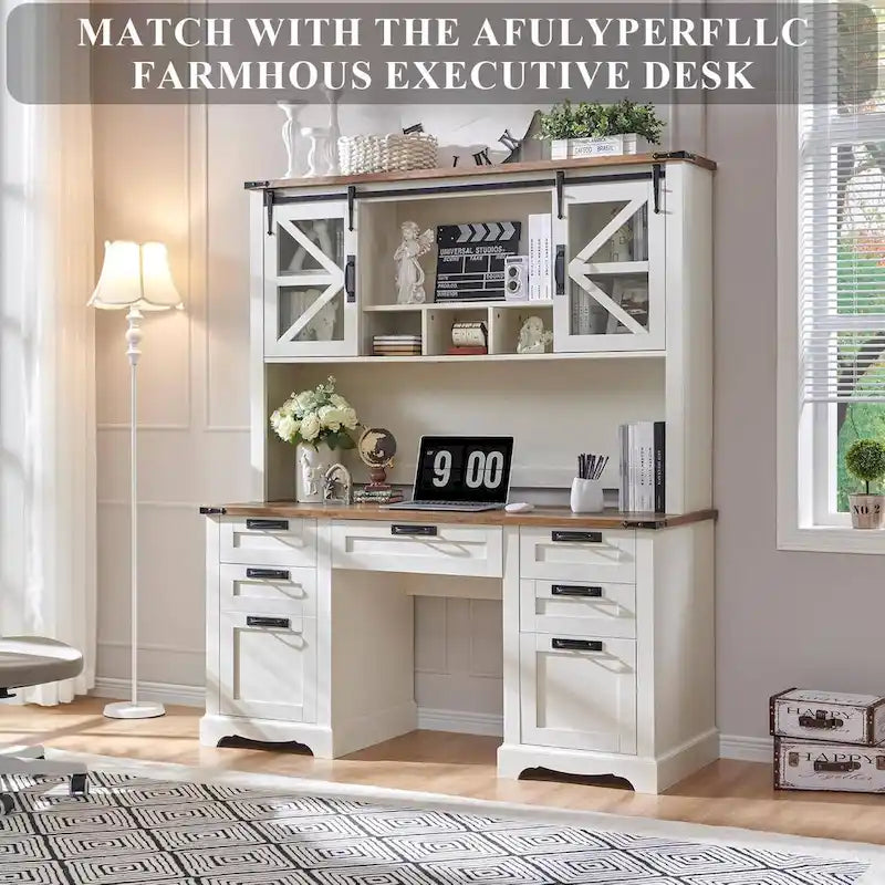 42" Farmhouse Desk Hutch