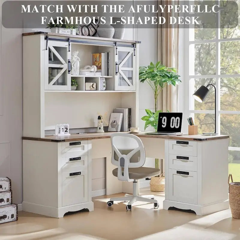 42" Farmhouse Desk Hutch