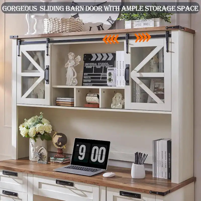 42" Farmhouse Desk Hutch