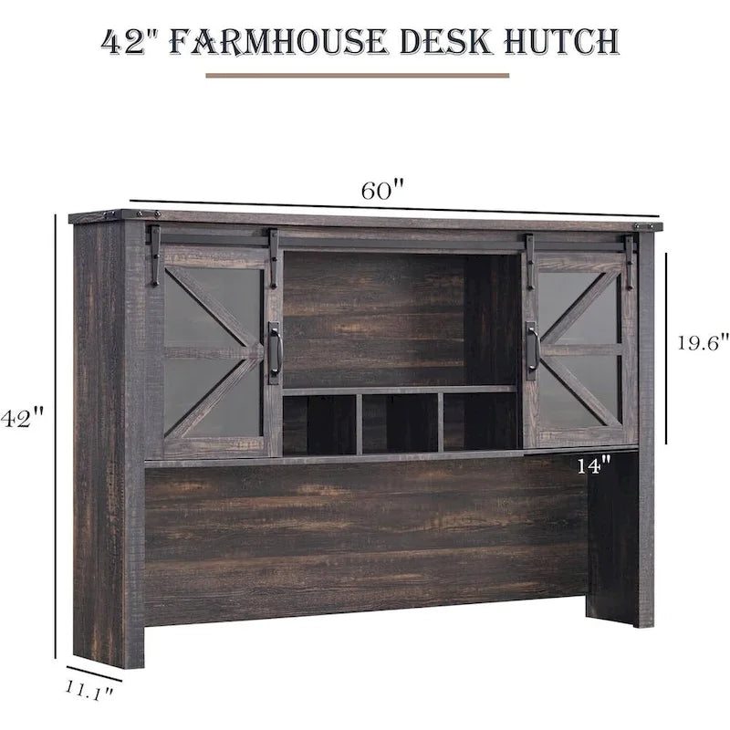 Meuble de rangement 42" pour bureau rustique