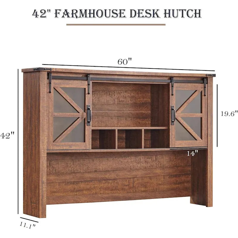Meuble de rangement 42" pour bureau rustique