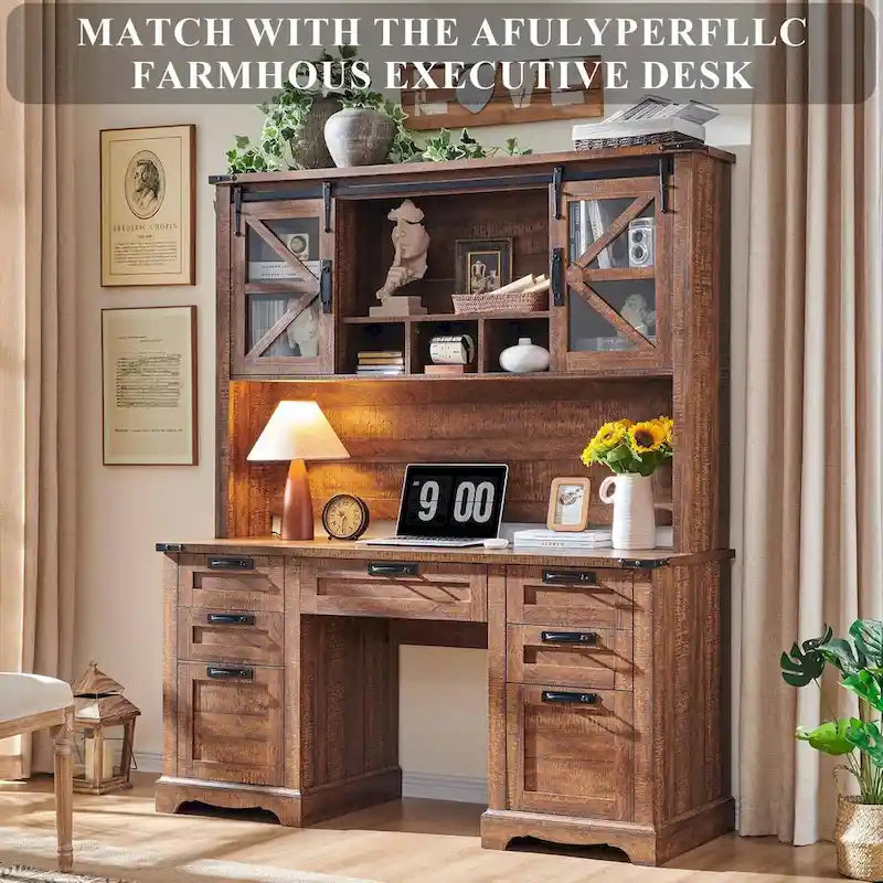 Meuble de rangement 42" pour bureau rustique