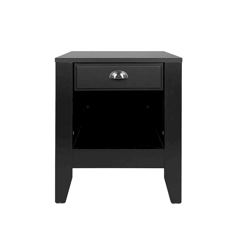 Faux Wood Nightstand with Drawer