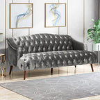 Canapé en velours capitonné Adelia Modern Glam