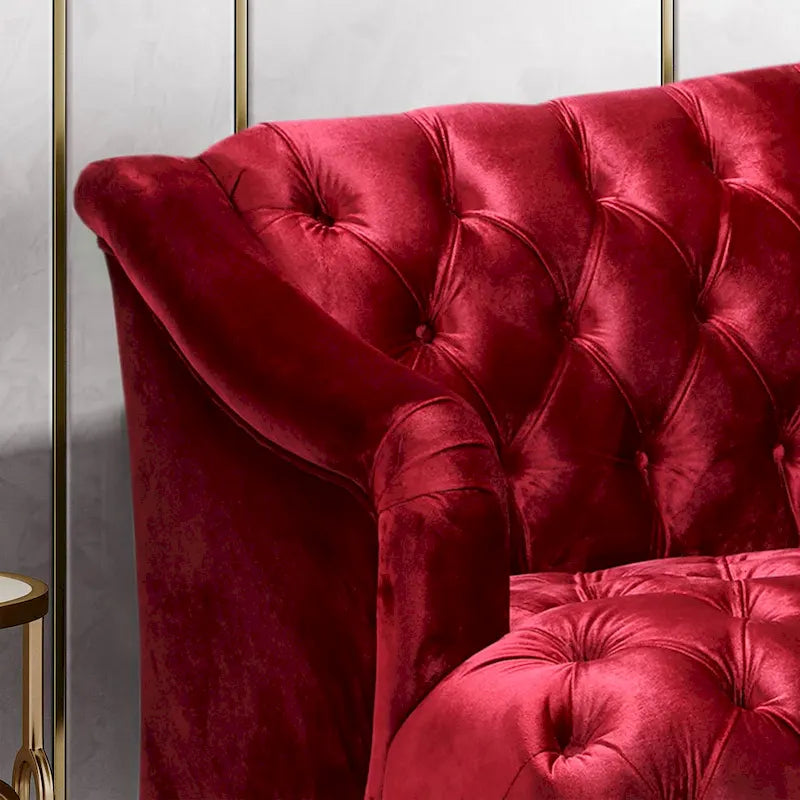 Canapé en velours capitonné Adelia Modern Glam