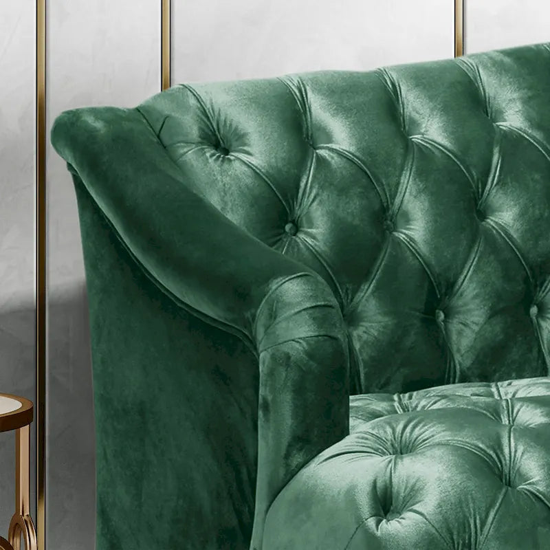 Canapé en velours capitonné Adelia Modern Glam