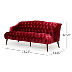Canapé en velours capitonné Adelia Modern Glam