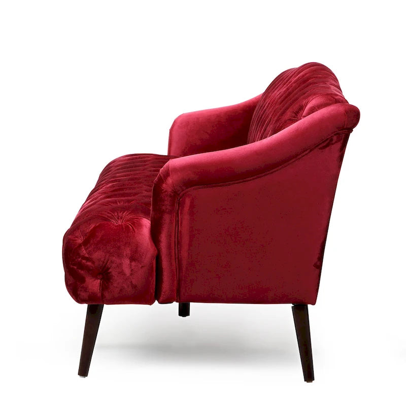 Canapé en velours capitonné Adelia Modern Glam