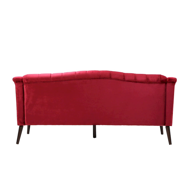 Canapé en velours capitonné Adelia Modern Glam