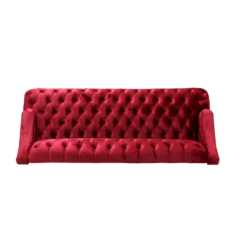 Canapé en velours capitonné Adelia Modern Glam