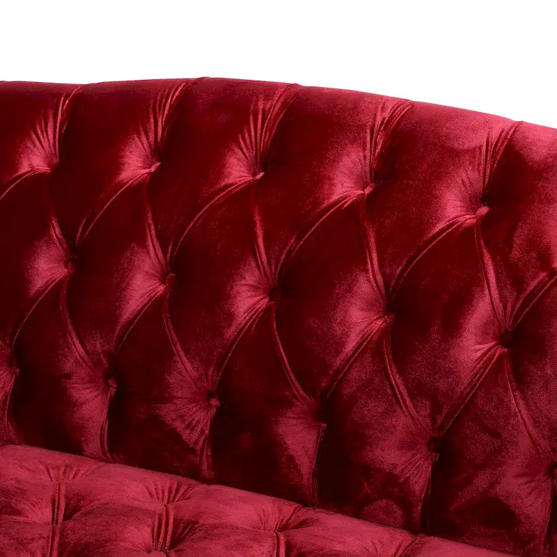 Canapé en velours capitonné Adelia Modern Glam
