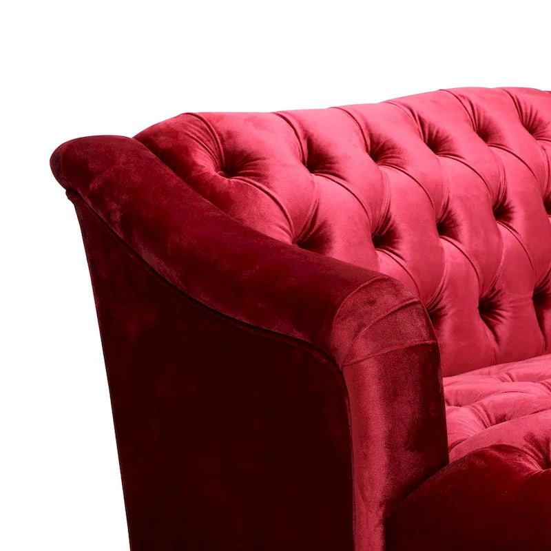 Canapé en velours capitonné Adelia Modern Glam
