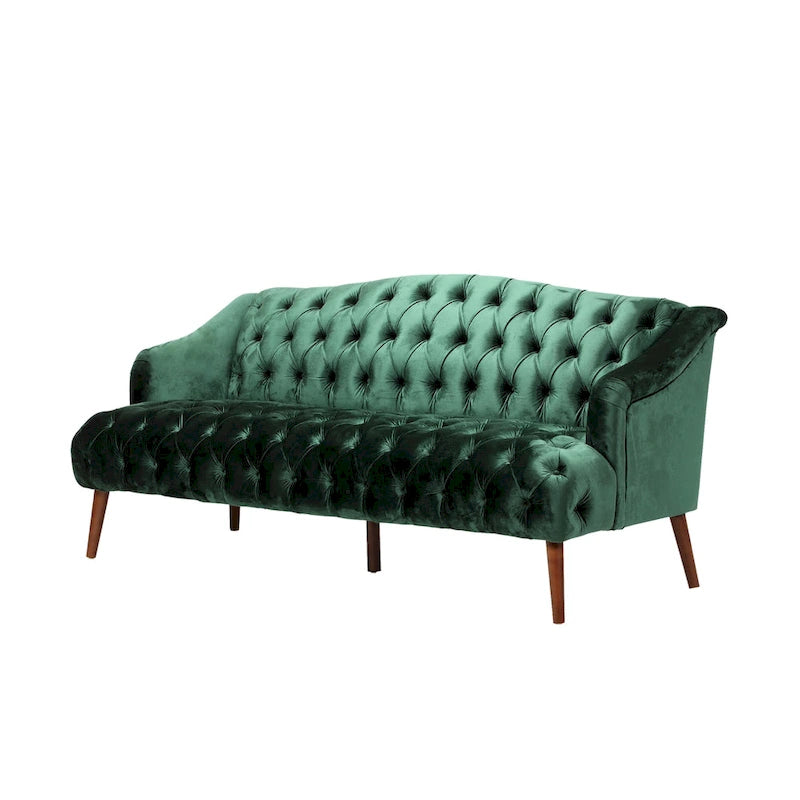 Canapé en velours capitonné Adelia Modern Glam