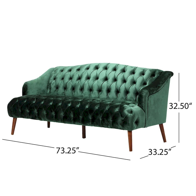Canapé en velours capitonné Adelia Modern Glam
