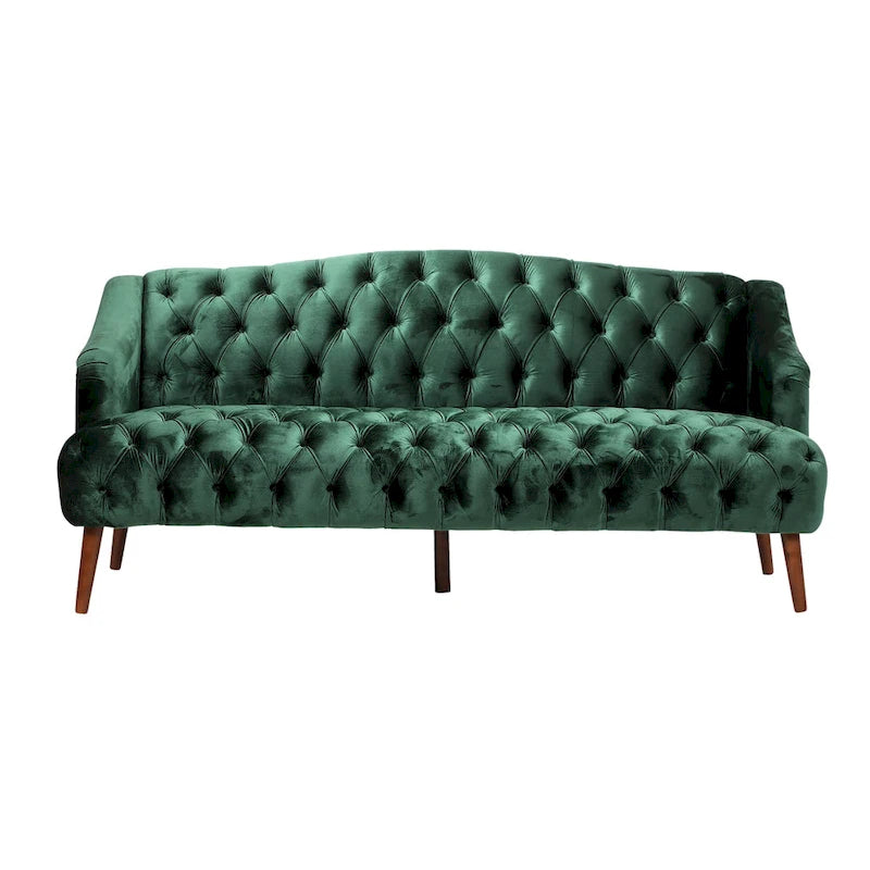 Canapé en velours capitonné Adelia Modern Glam