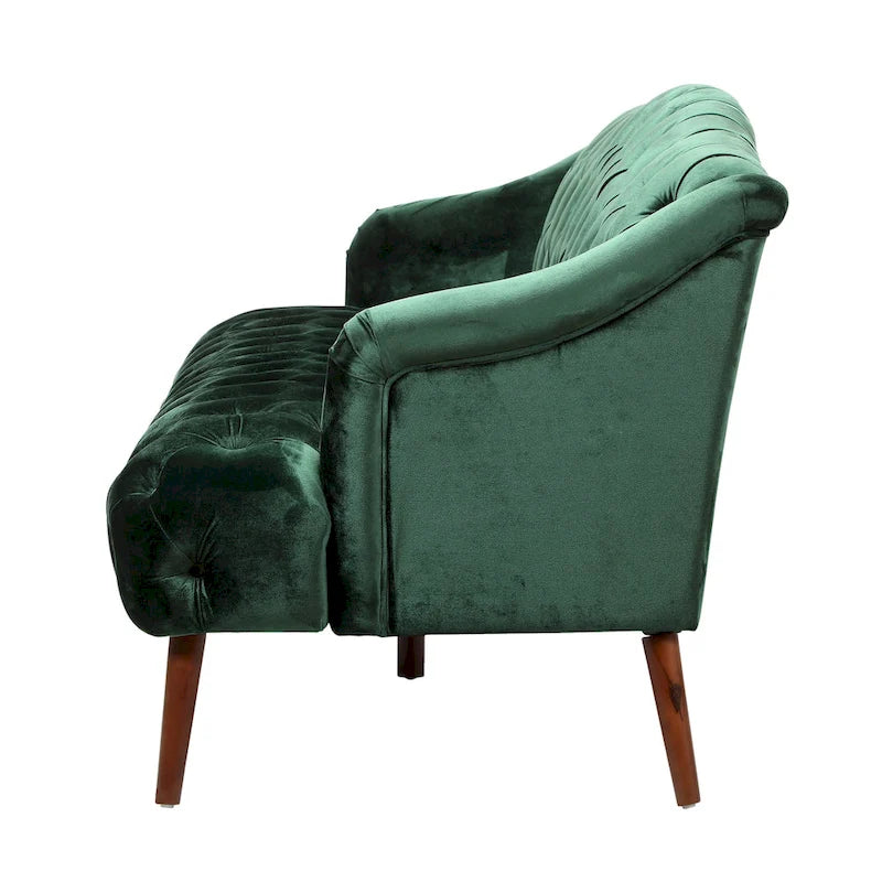 Canapé en velours capitonné Adelia Modern Glam