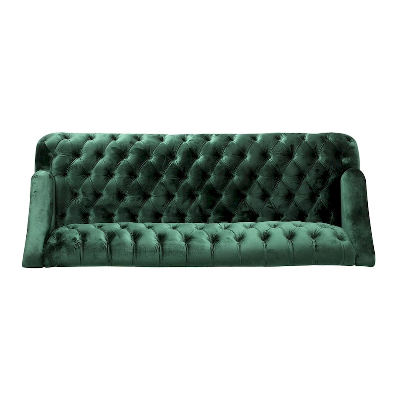 Canapé en velours capitonné Adelia Modern Glam