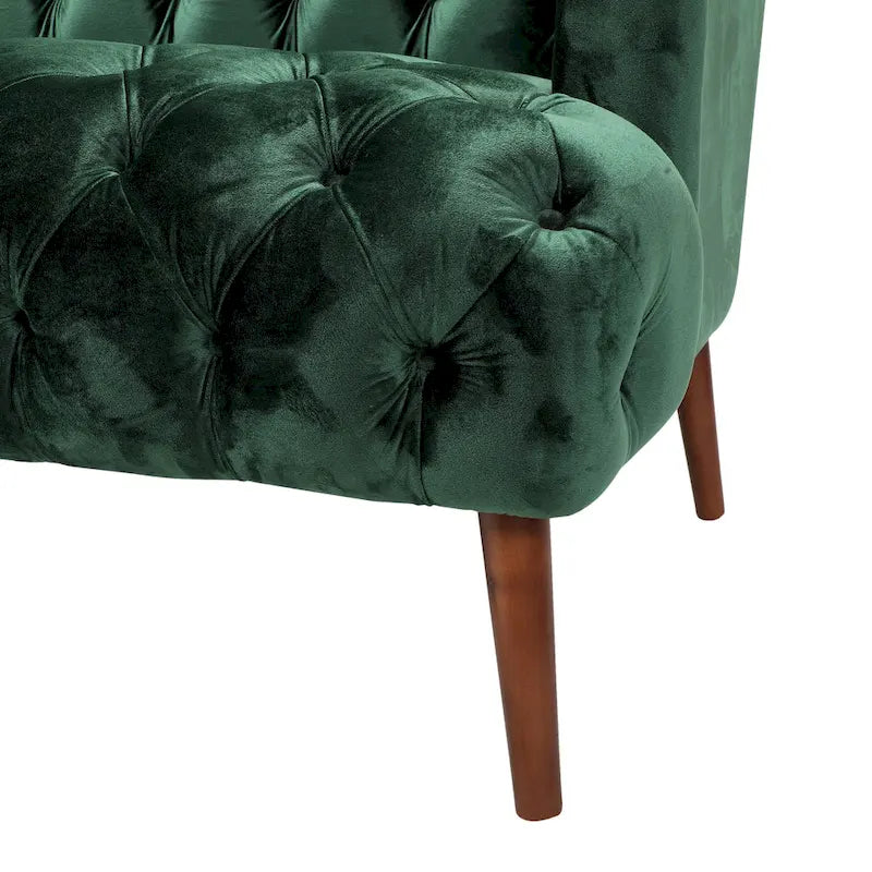 Canapé en velours capitonné Adelia Modern Glam
