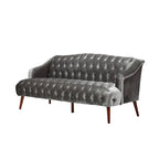 Canapé en velours capitonné Adelia Modern Glam