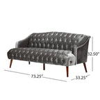 Canapé en velours capitonné Adelia Modern Glam