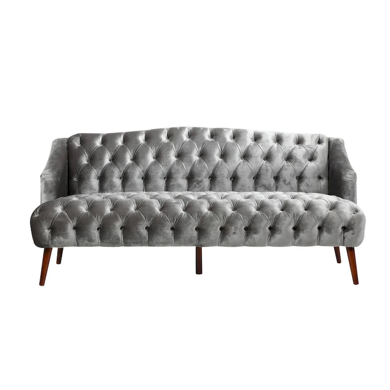 Canapé en velours capitonné Adelia Modern Glam