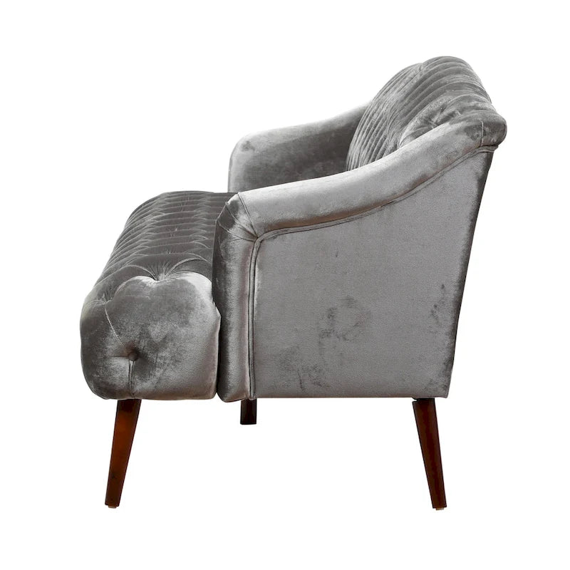 Canapé en velours capitonné Adelia Modern Glam