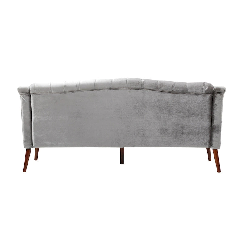 Canapé en velours capitonné Adelia Modern Glam