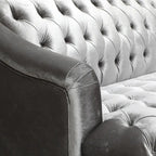 Canapé en velours capitonné Adelia Modern Glam