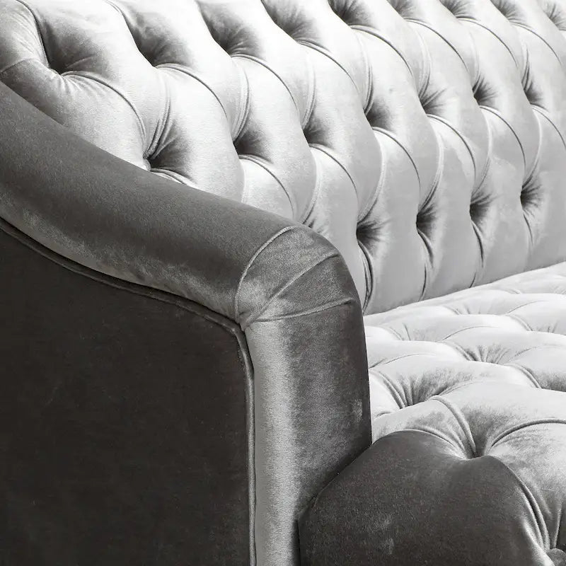 Canapé en velours capitonné Adelia Modern Glam