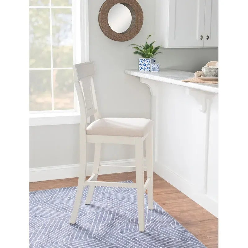 Handwoven Rattan Farmhouse Bar Stool