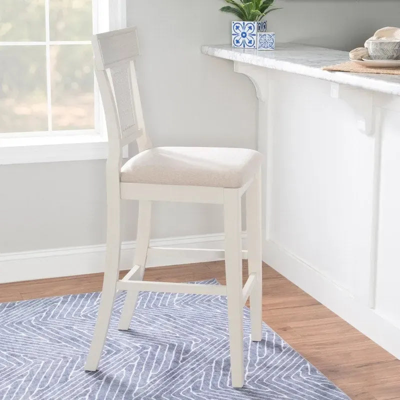 Handwoven Rattan Farmhouse Bar Stool