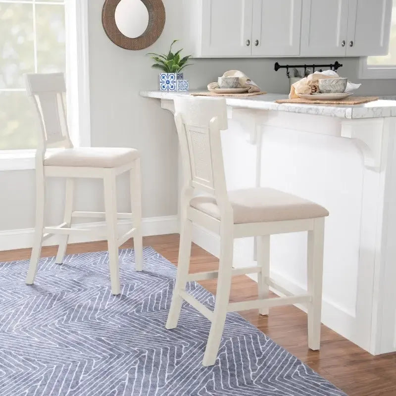 Handwoven Rattan Farmhouse Bar Stool