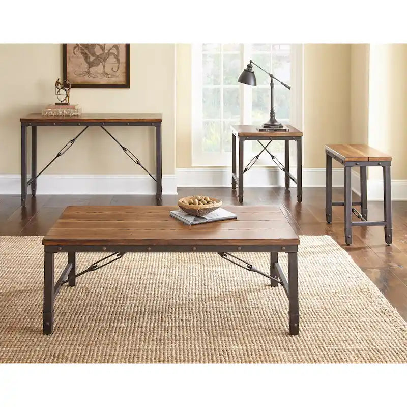 Table basse industrielle naturelle Steve Silver Gatling