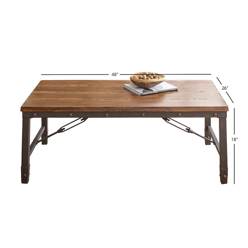 Table basse industrielle naturelle Steve Silver Gatling