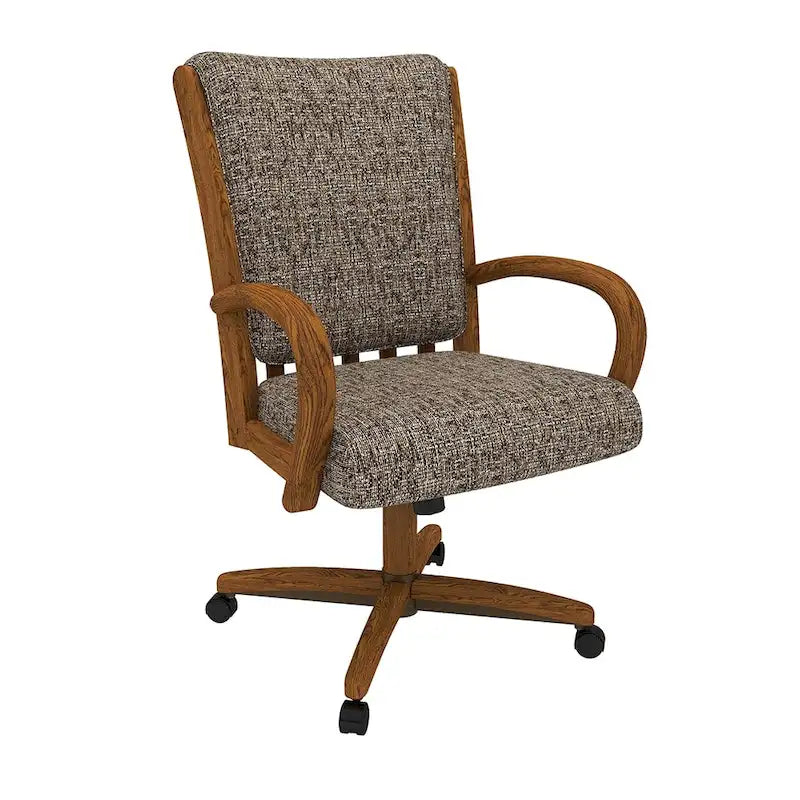 Darell Caster Dining Chair in Chestnut Finish