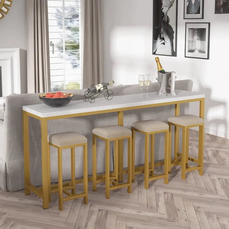 Console extra longue de 180 cm pour canapé, table d'entrée étroite