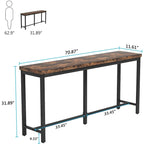 Console extra longue de 180 cm pour canapé, table d'entrée étroite