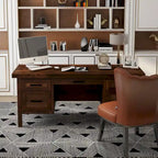 Bureau de direction Sausalito 71 po, aucun assemblage requis, finition Whiskey
