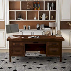 Bureau de direction Sausalito 71 po, aucun assemblage requis, finition Whiskey