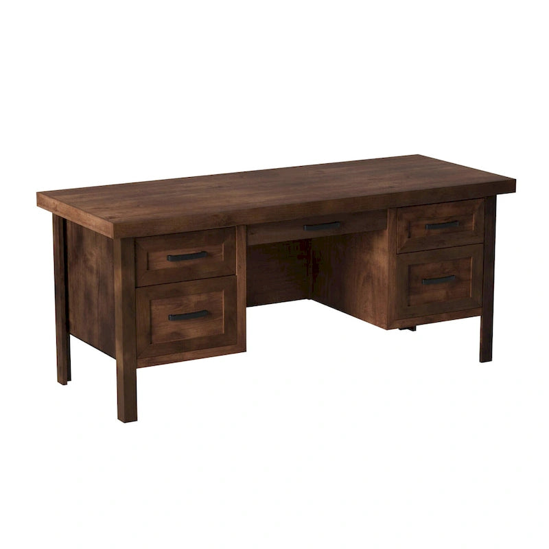 Bureau de direction Sausalito 71 po, aucun assemblage requis, finition Whiskey