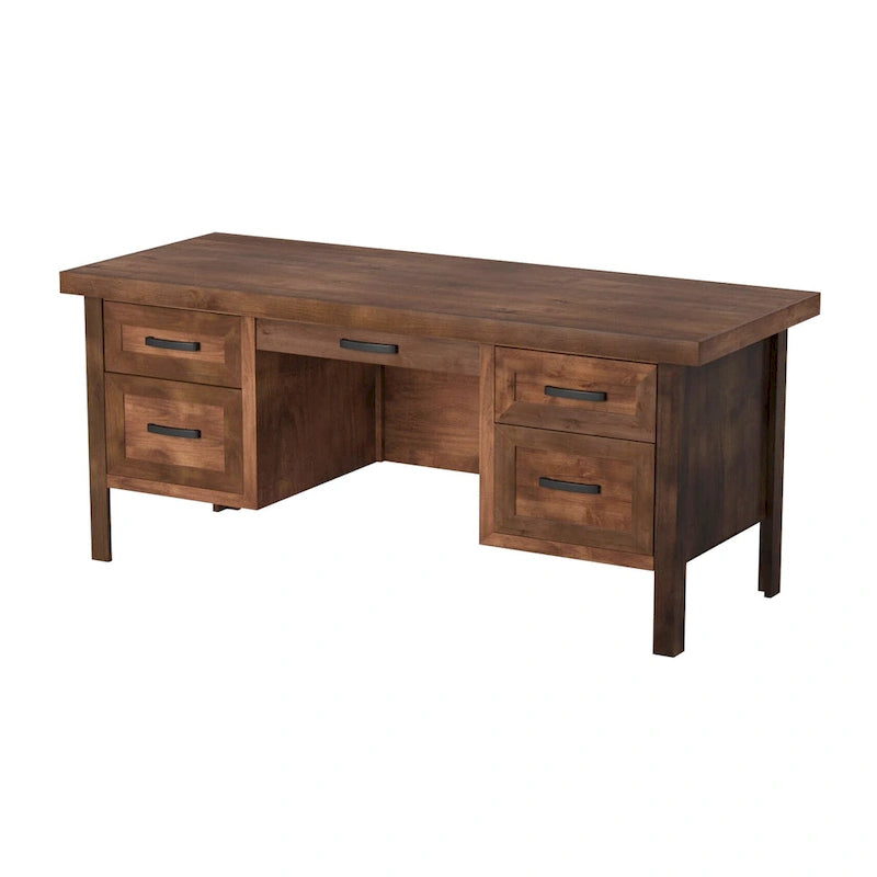 Bureau de direction Sausalito 71 po, aucun assemblage requis, finition Whiskey