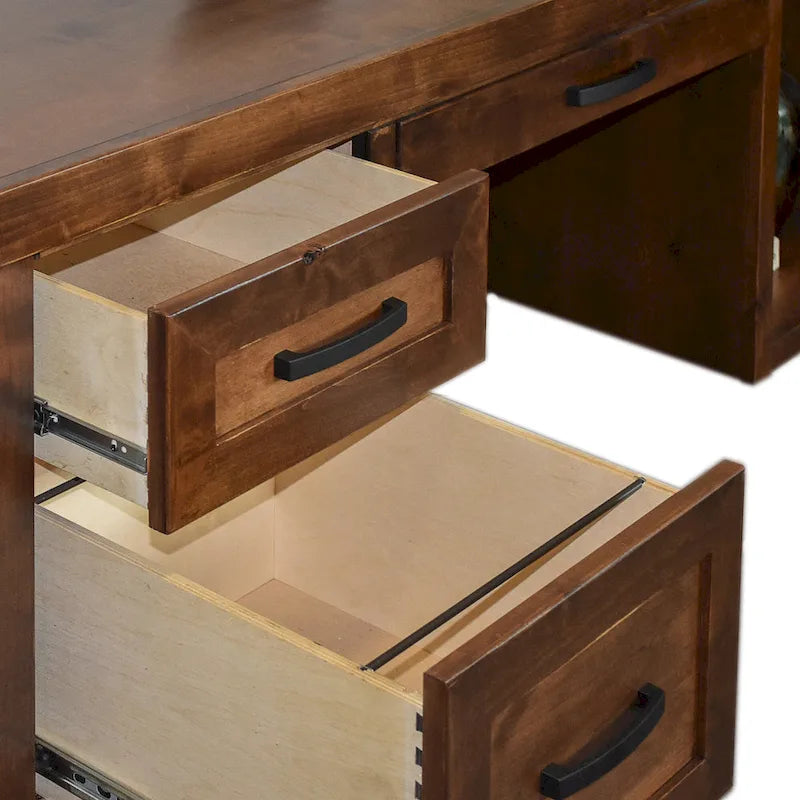 Bureau de direction Sausalito 71 po, aucun assemblage requis, finition Whiskey