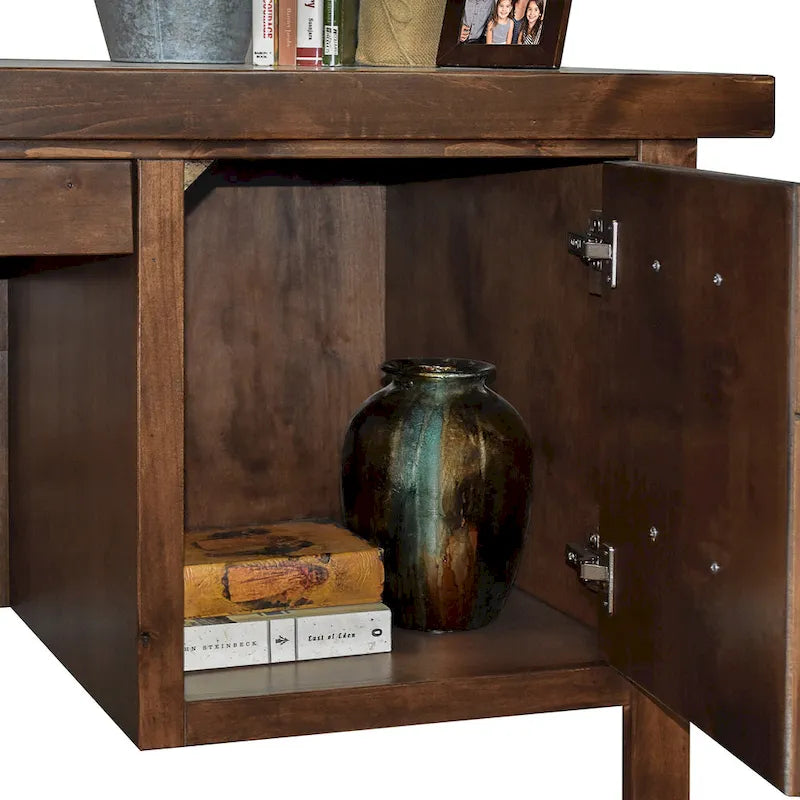 Bureau de direction Sausalito 71 po, aucun assemblage requis, finition Whiskey