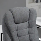 Chaise de bureau de direction à dossier haut : repose-pieds, tissu de lin, accoudoirs rembourrés - Ergonomique