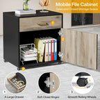 Bureau de direction de 180 cm avec classeur Grand bureau de direction d'angle en L Bureau d'ordinateur
