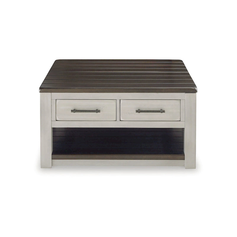 Table basse relevable Darborn grise/marron – 35,5 larg. x 35,5 prof. x 19,38 haut.