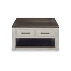 Table basse relevable Darborn grise/marron – 35,5 larg. x 35,5 prof. x 19,38 haut.