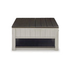 Table basse relevable Darborn grise/marron – 35,5 larg. x 35,5 prof. x 19,38 haut.